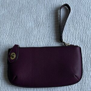 Joy Susan Deep Purple Wristlet Clutch